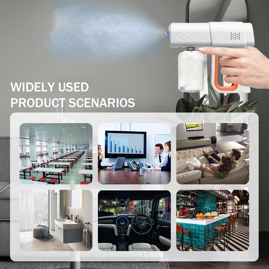 HASTHIP® Sanitizer Spray Machine - 380ml USB Rechargeable UV Light Sanitizer Fogger, Professional Disinfectant Spray, Handheld Wireless Blue Light Fogging for Home, Office, Travel HASTHIP® Sanitizer Spray Machine - 380ml USB Rechargeable UV Light Sanitizer Fogger, Professional Disinfectant Spray, Handheld Wireless Blue Light Fogging for Home, Office, Travel